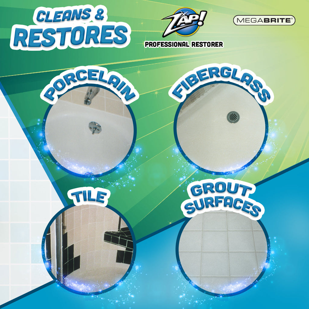 Tile Restorer Megabrite ZAP! Professional Tile and Grout Restorer 32oz. – Megabrite ...